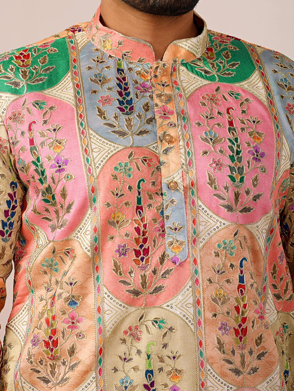 Amber Heritage white Embroidered Kurta