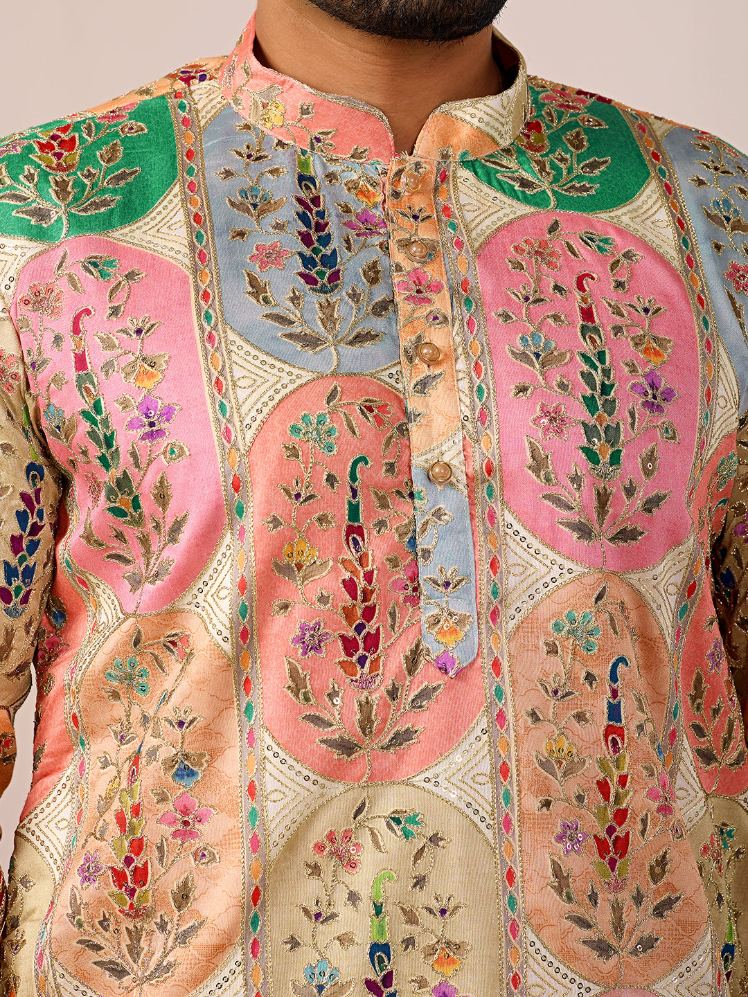 Amber Heritage white Embroidered Kurta