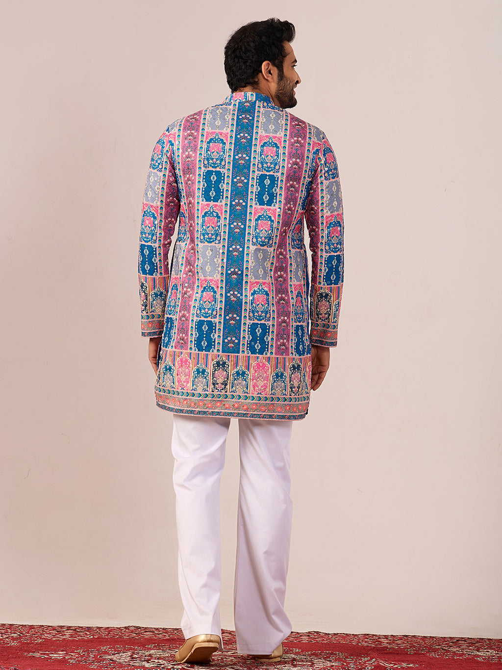 Rang Mahal Blue Printed Kurta Pant set.