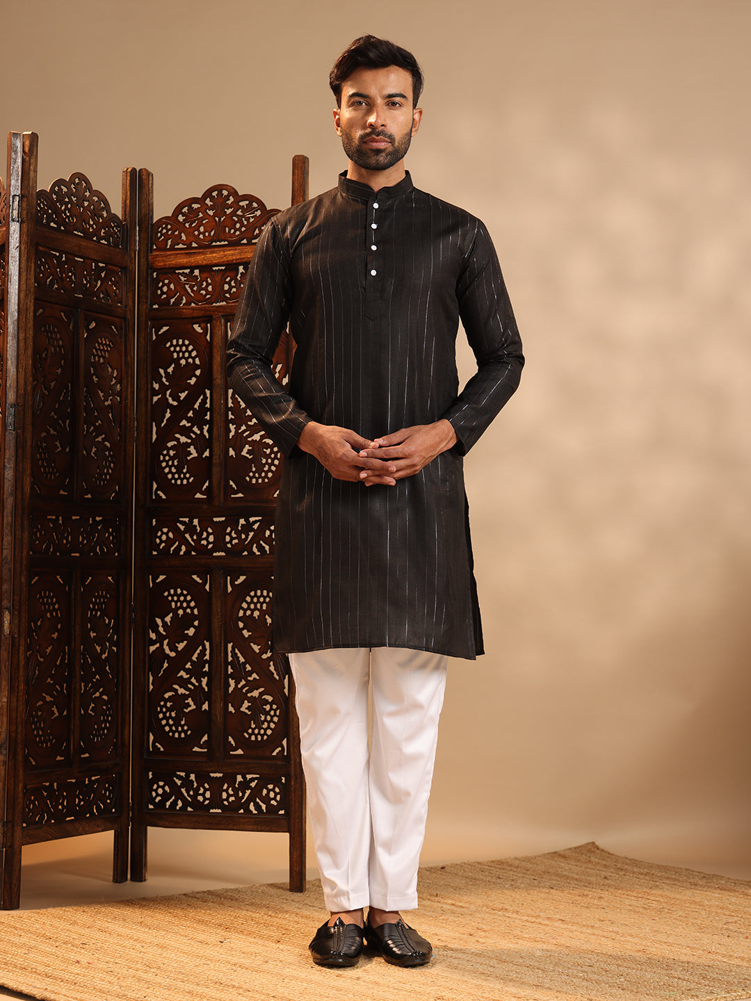 Black Party Wear Kurta