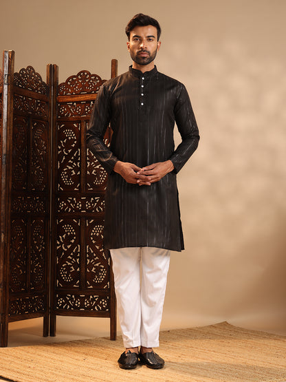 Black Party Wear Kurta