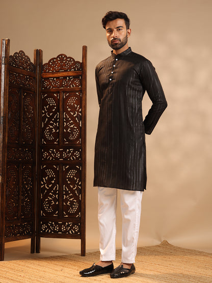 Black Party Wear Kurta