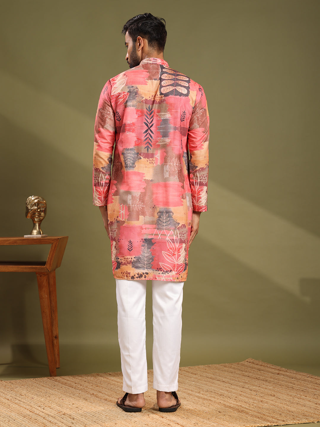 Multi Colour Premium Linen Printed Kurta