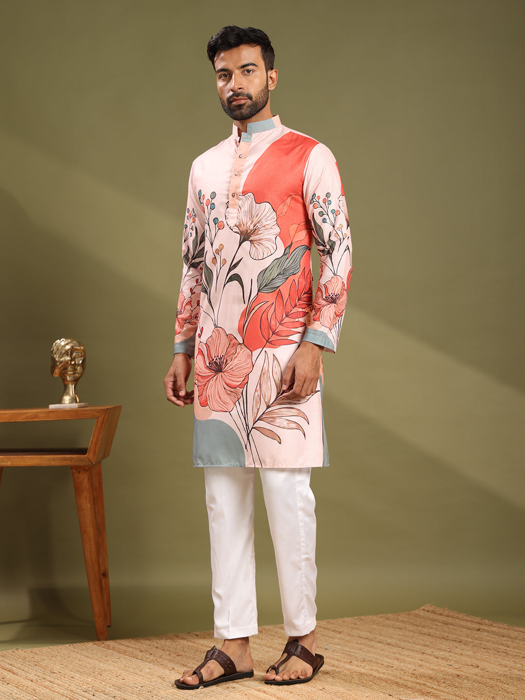 Vibrant Floral Premium Linen Printed Kurta