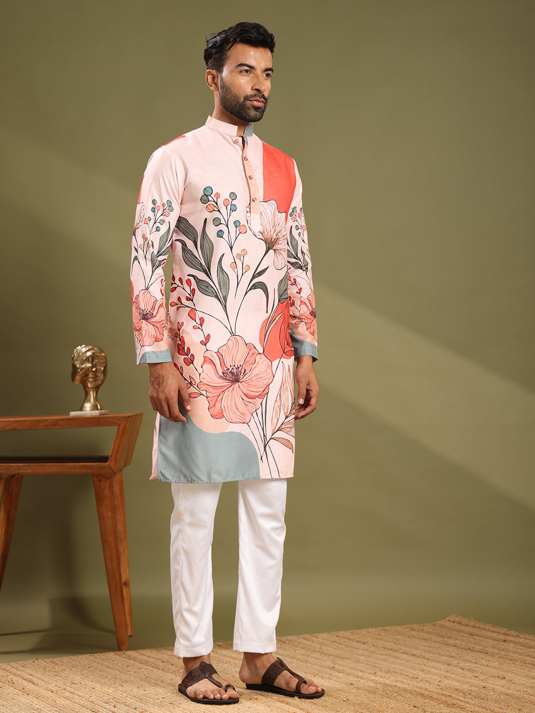 Vibrant Floral Premium Linen Printed Kurta