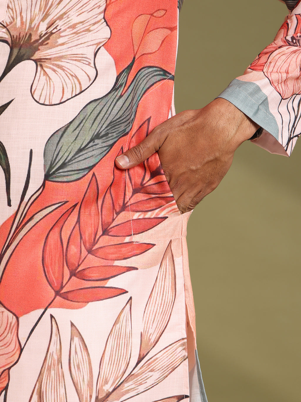 Vibrant Floral Premium Linen Printed Kurta