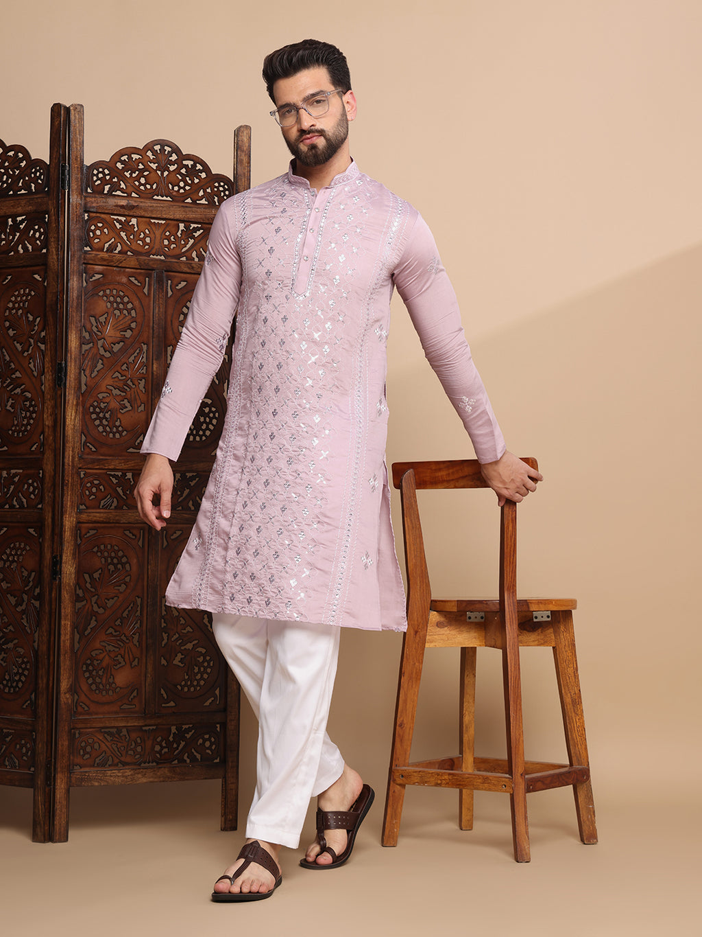 Mauve Majesty Sequin kurta set