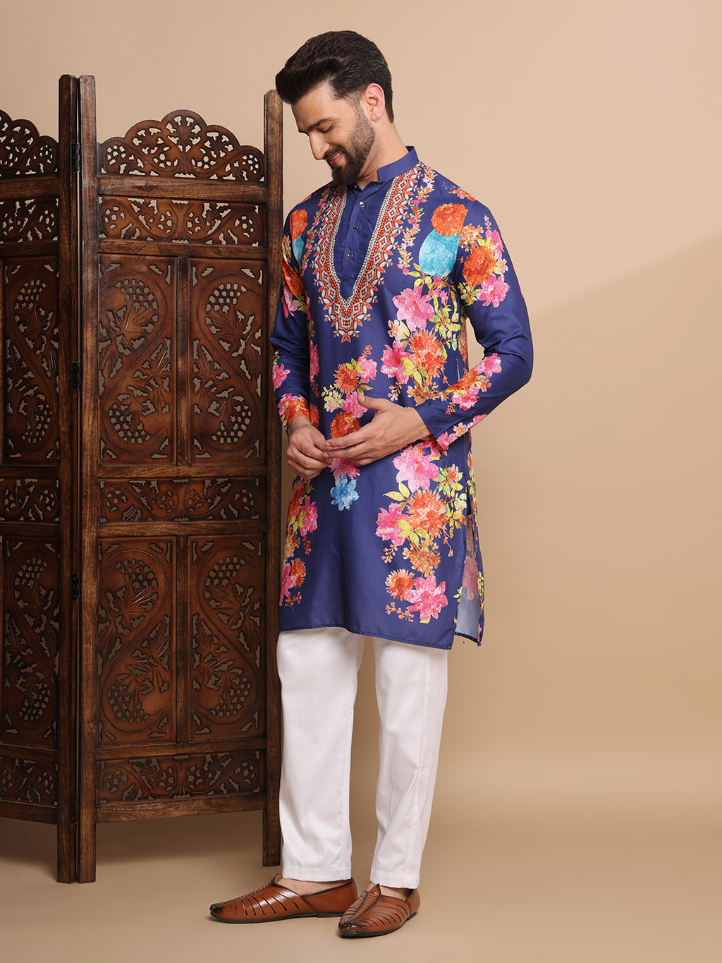 Royal Bloom Digital Print Kurta Set
