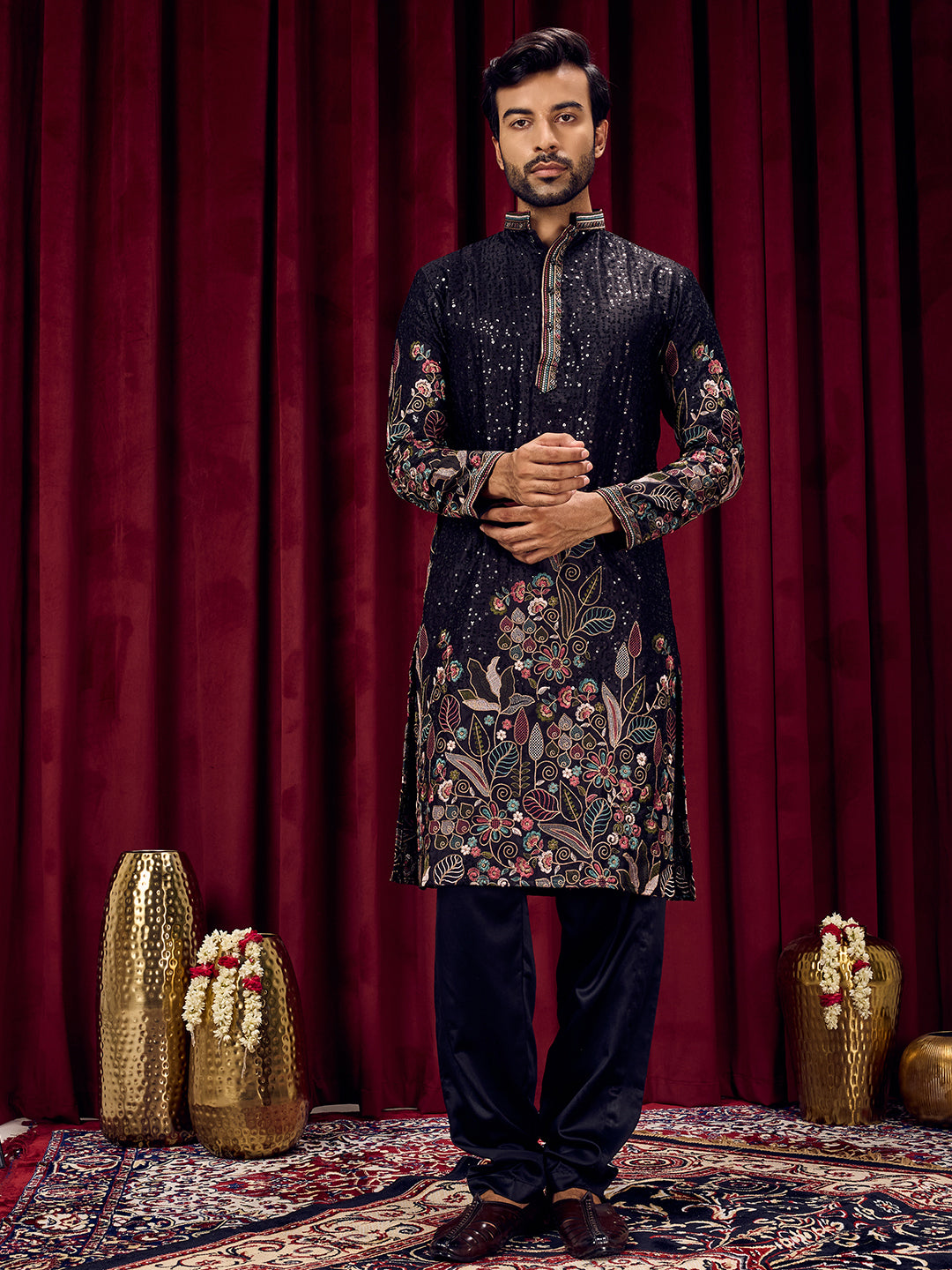 Floral Dynasty floral Embroidery Sequins Kurta Set