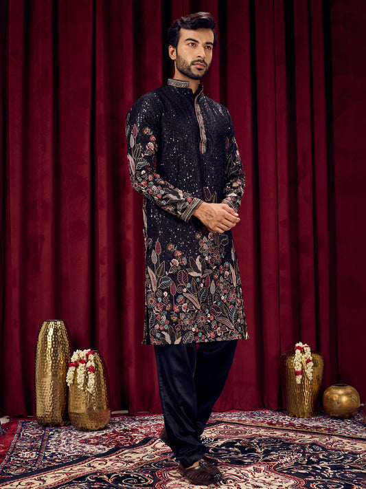 Floral Dynasty floral Embroidery Sequins Kurta Set
