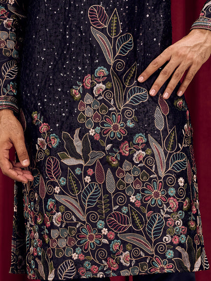 Floral Dynasty floral Embroidery Sequins Kurta Set
