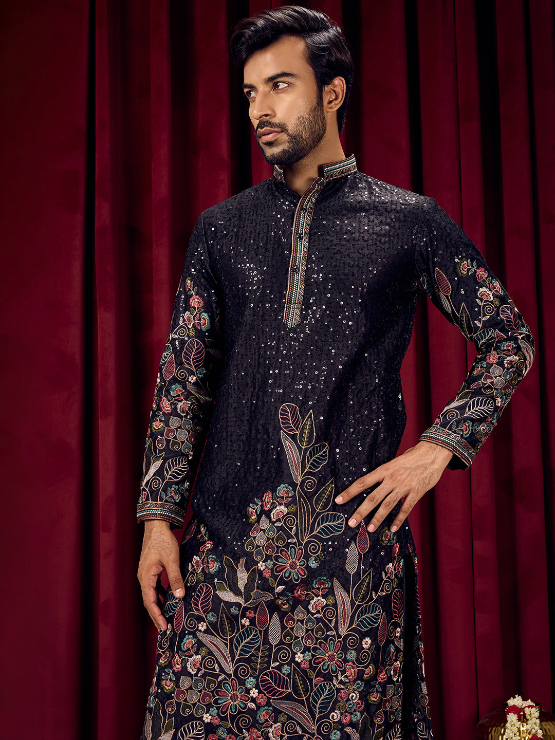 Floral Dynasty floral Embroidery Sequins Kurta Set