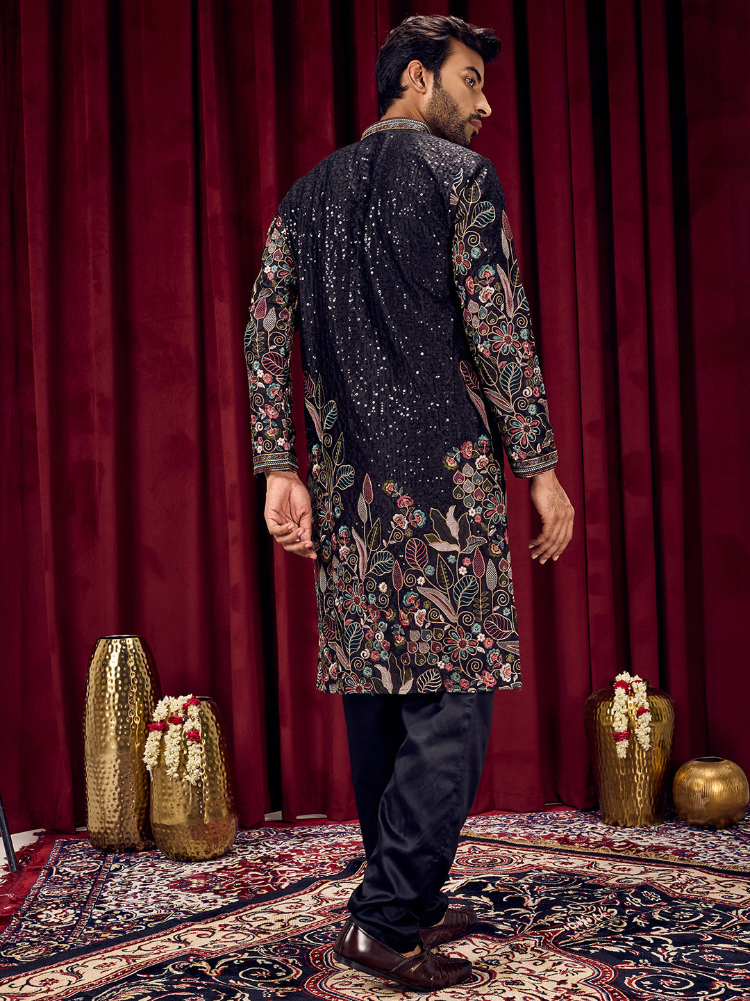 Floral Dynasty floral Embroidery Sequins Kurta Set