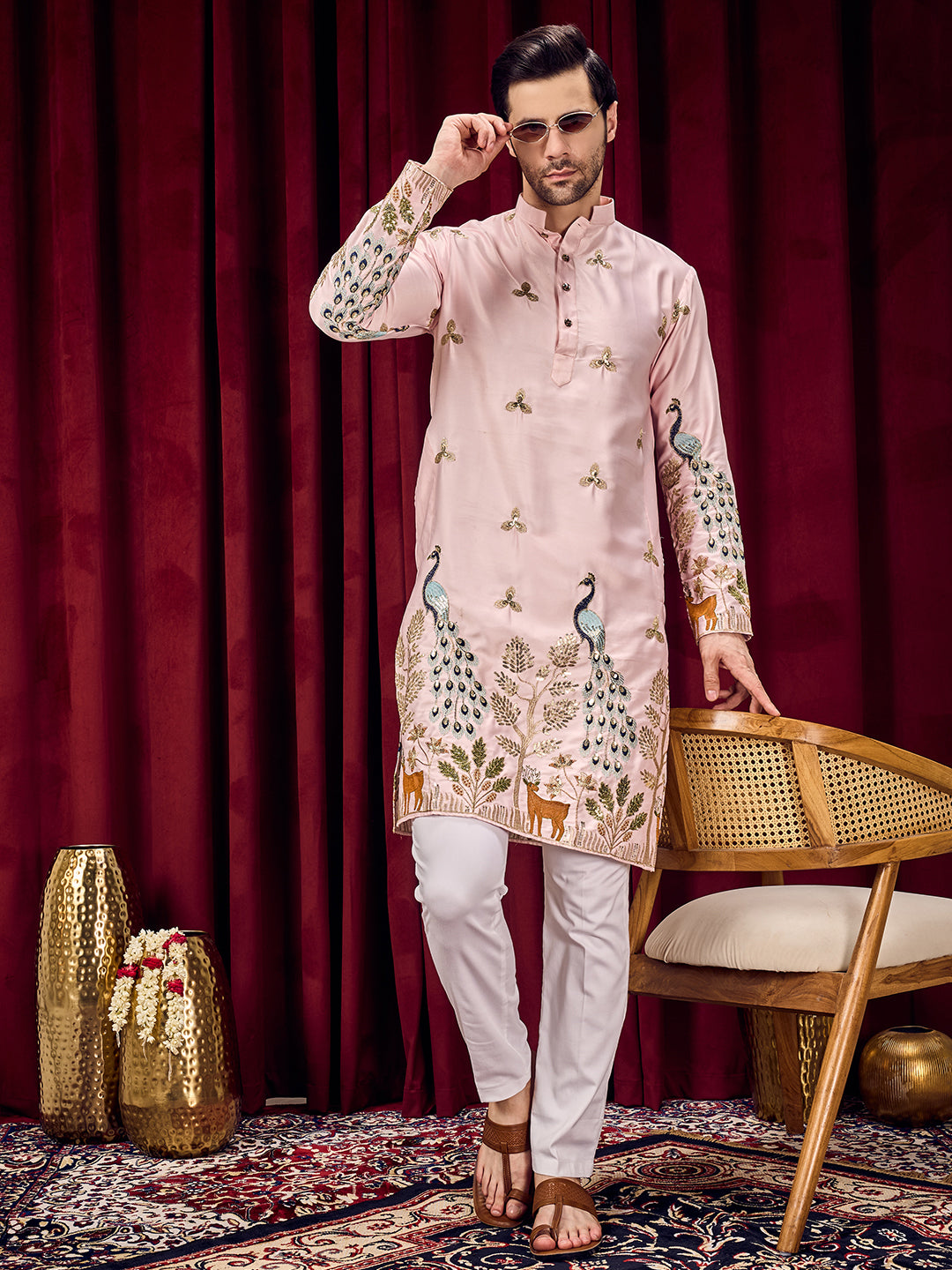 Mayur Baag Pink Kurta-pant Set