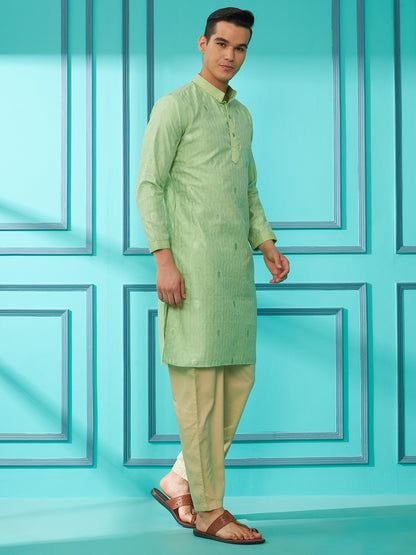 Light Green Silk Cotton Kurta