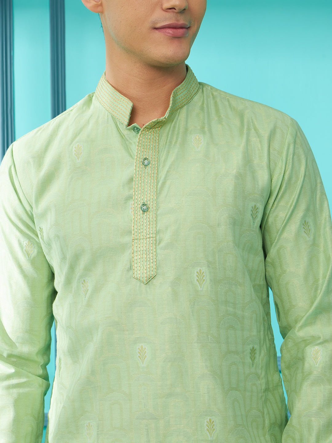 Light Green Silk Cotton Kurta