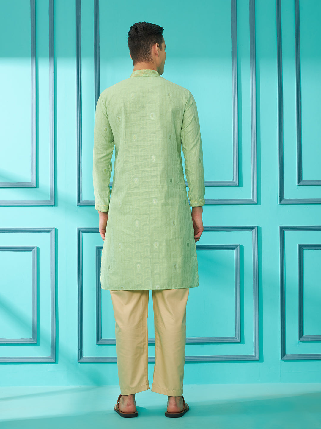 Light Green Silk Cotton Kurta