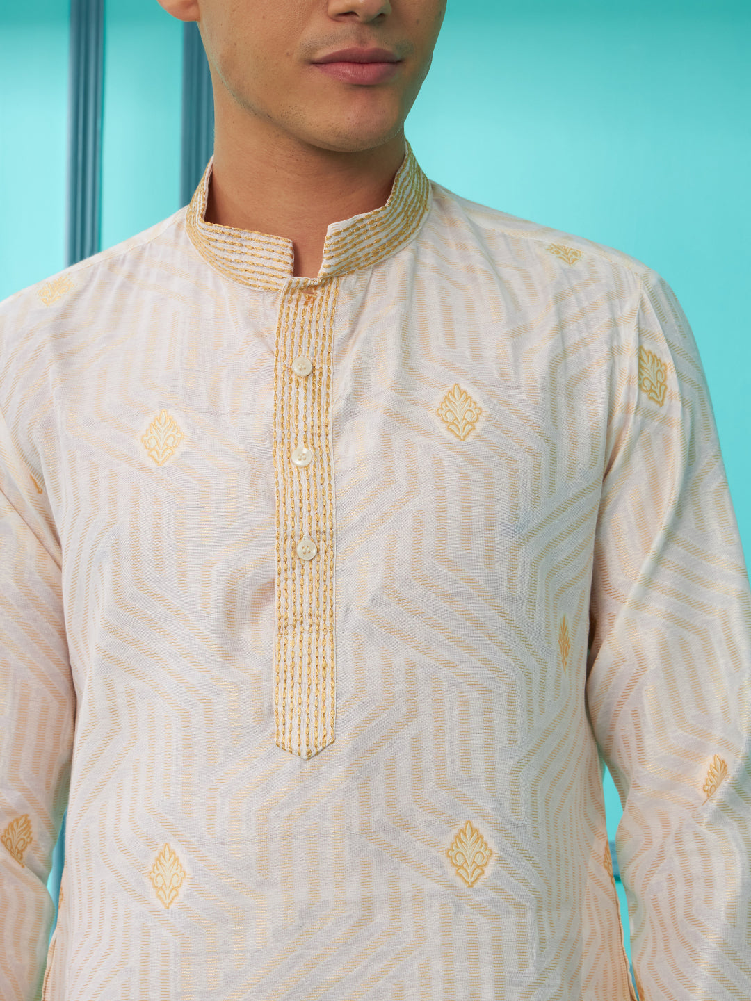 White Silk Cotton Kurta