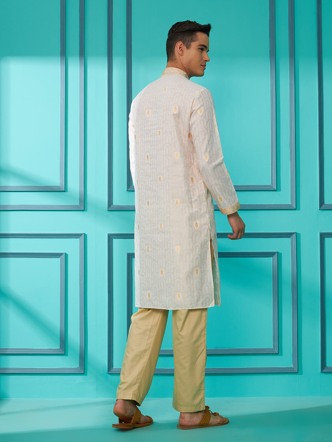 Cream Silk Cotton Kurta