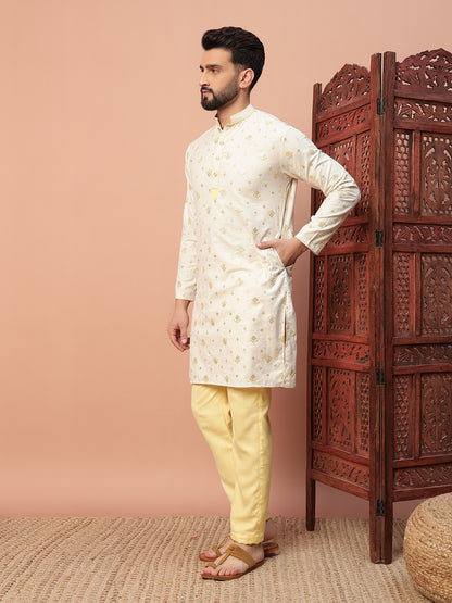 Yellow & White Kurta Set