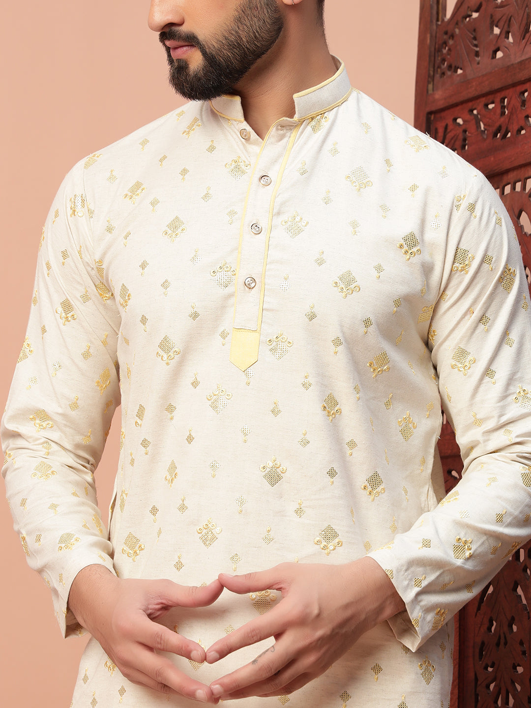 Yellow & White Kurta Set