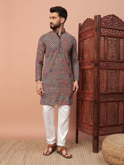 Multicolour Premium Embroidered Kurta