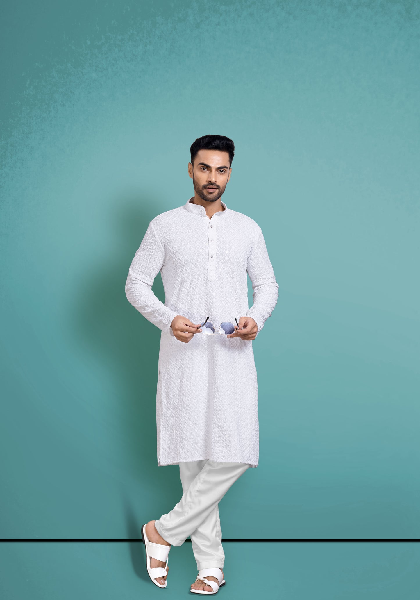 White Chikankari Kurta