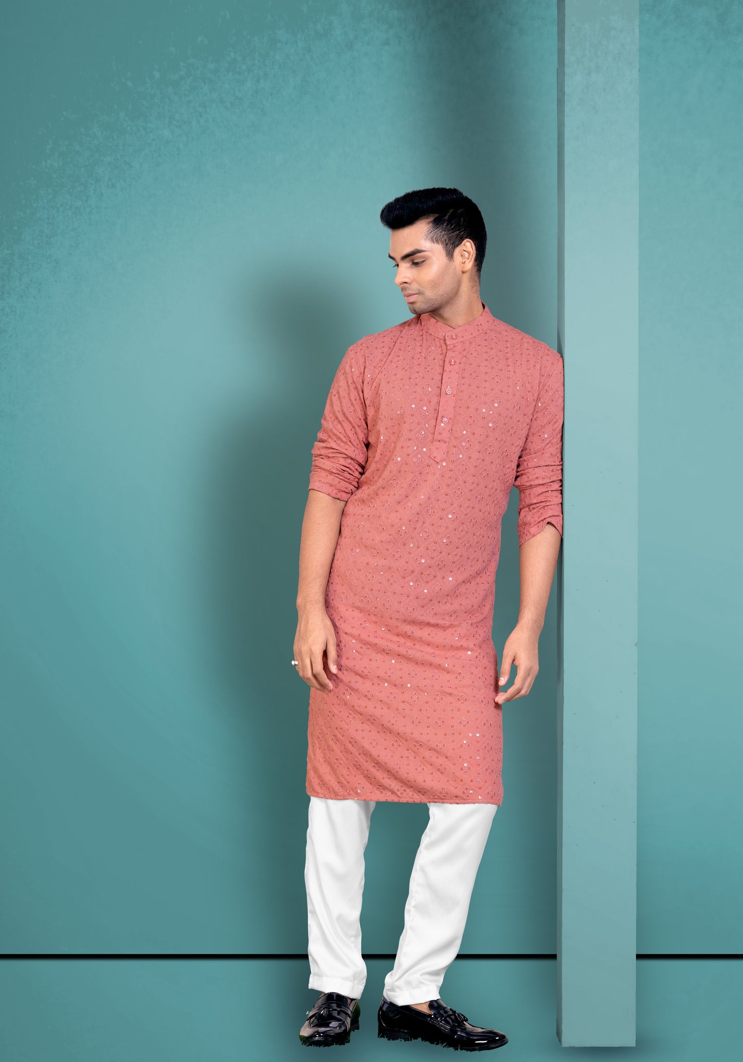 Rustic Chikankari Cotton Kurta