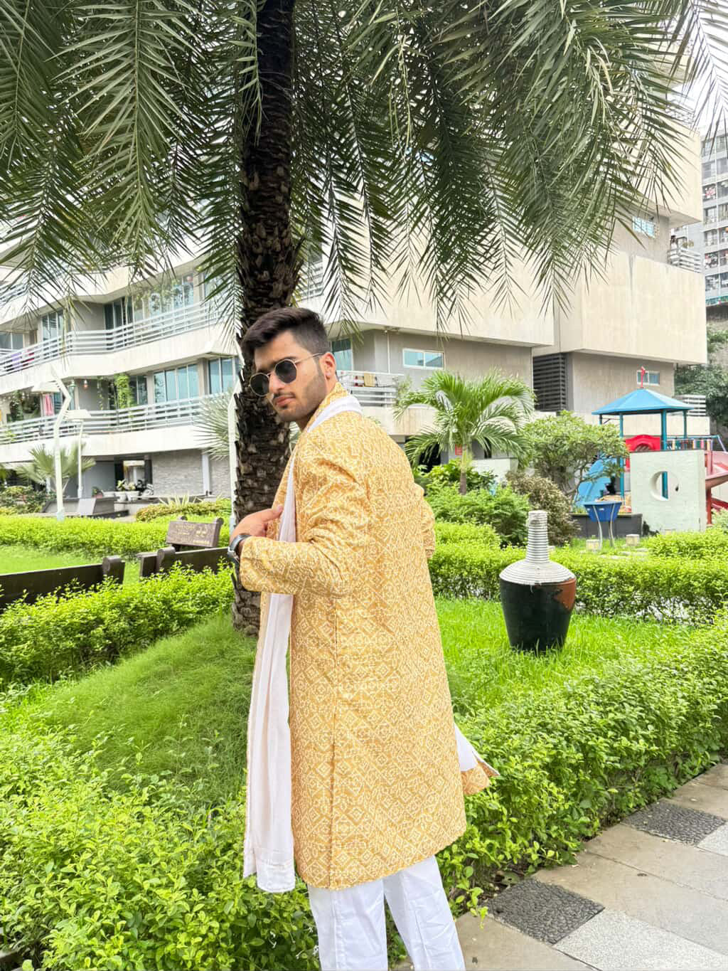 Yellow Bandhani Printed Kurta Plus Dupatta Set