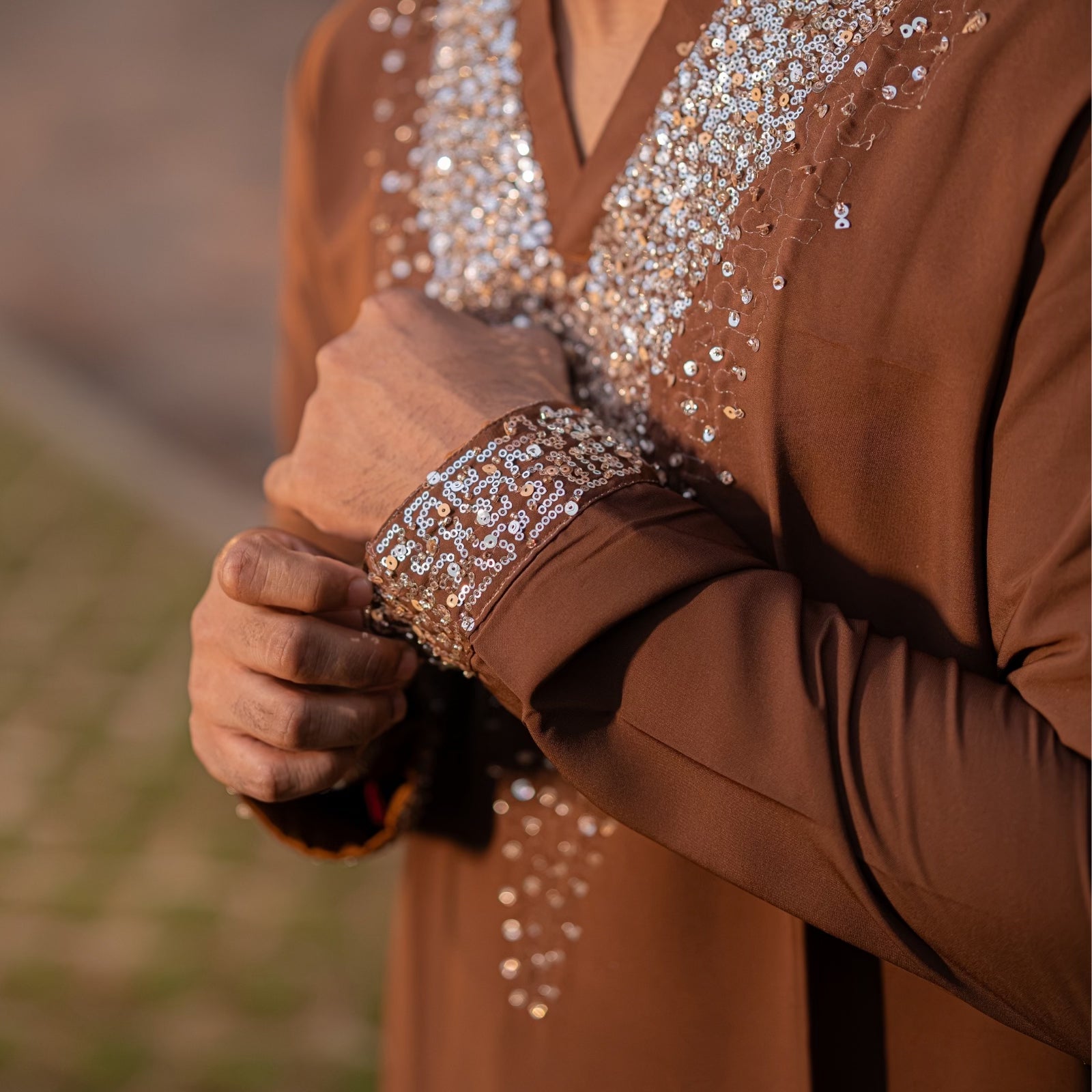 The Ranveer Embroidered Kurta Set (Rich Cocoa)
