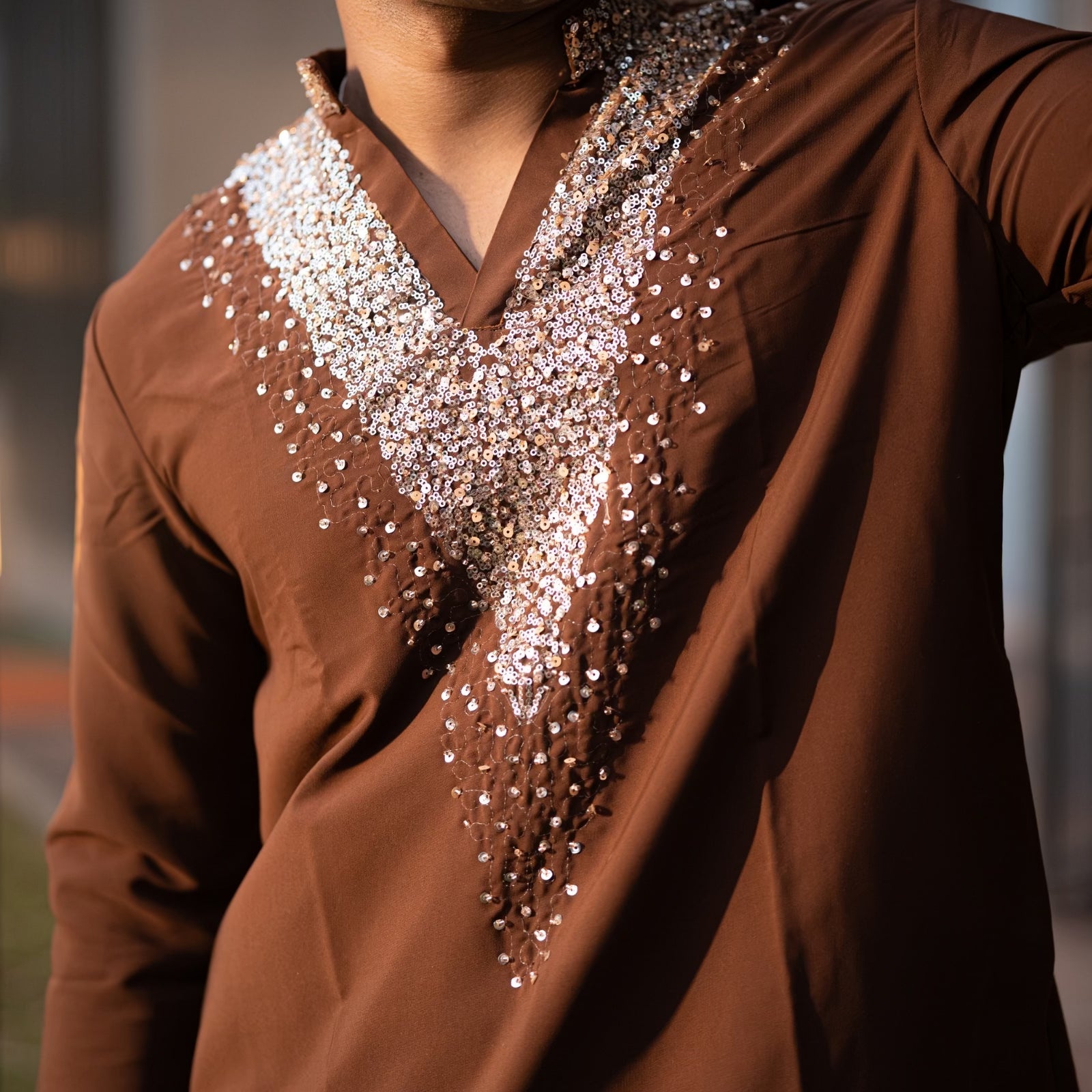 The Ranveer Embroidered Kurta Set (Rich Cocoa)