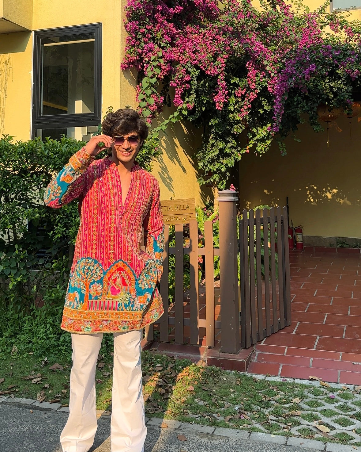 The Darbar Embroidered Kurta (Deep Red)