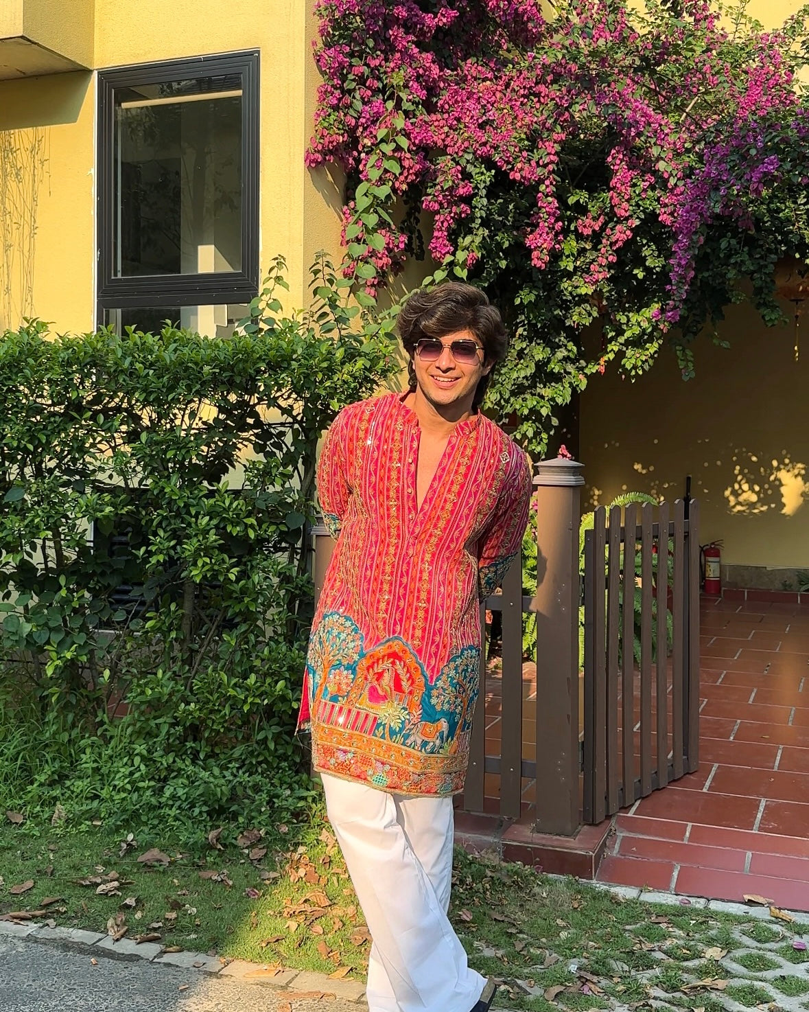 The Darbar Embroidered Kurta (Deep Red)