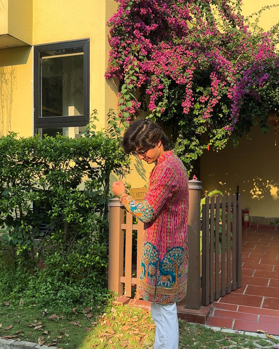 The Darbar Embroidered Kurta (Deep Red)