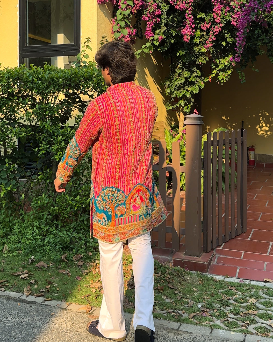 The Darbar Embroidered Kurta (Deep Red)