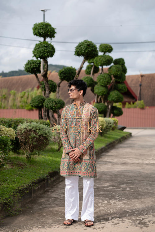 Tapestry Regal Position-Embroided Kurta Set