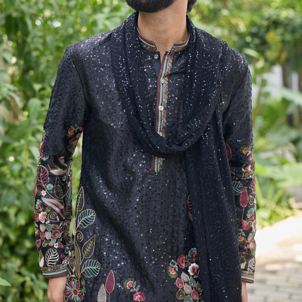 Floral Dynasty floral Embroidery Sequins Kurta Set