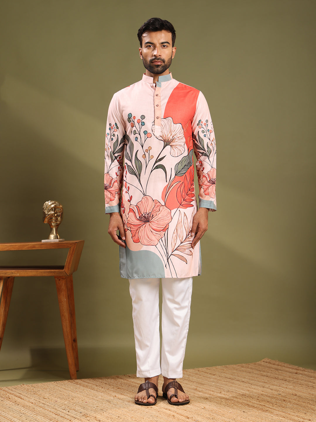 Vibrant Floral Premium Linen Printed Kurta